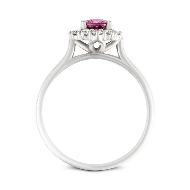 Pierścionek z różowym szafirem